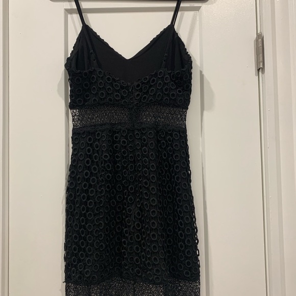 NBD Revolve Brielle Black Crochet Mesh Mini Dress - Picture 5 of 7